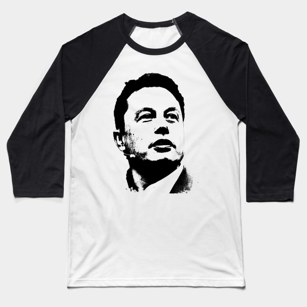 Elon Musk Portrait Pop Art Baseball T-Shirt by phatvo